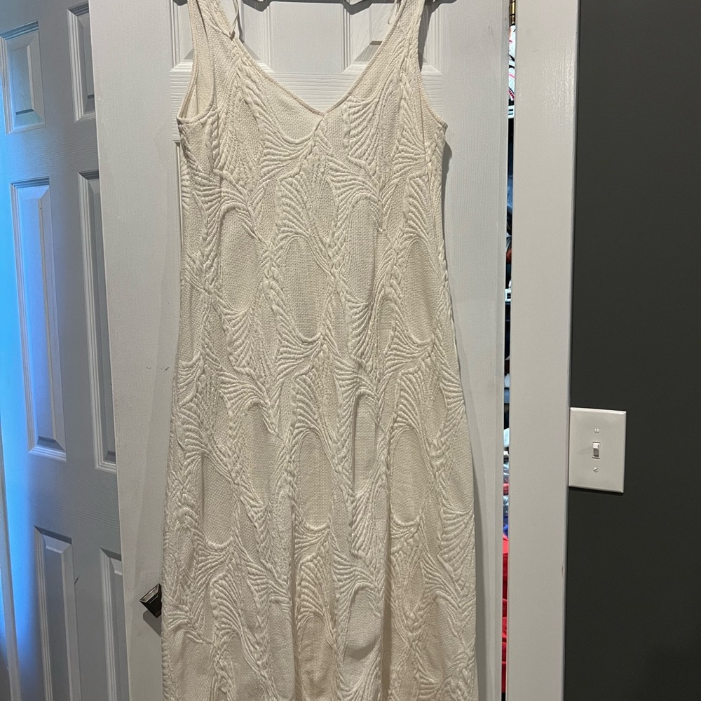 Zara Cream Sleeveless V-Neck Midi Sundress